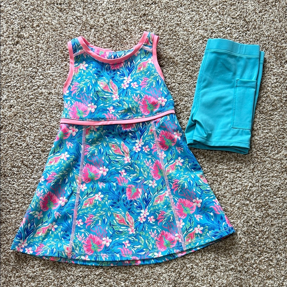 Tommy Bahama Pink and Blue Active Dress w/ Pocket Shorts